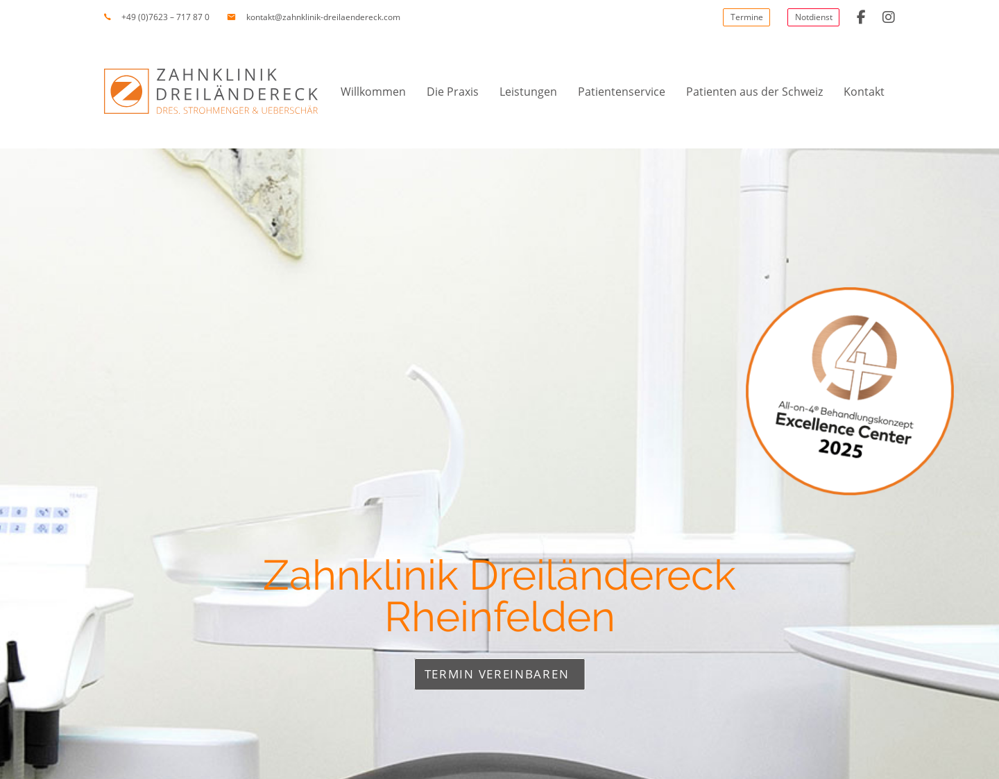 Aktuelle Website-Vorschau von Zahnklinik Dreiländereck