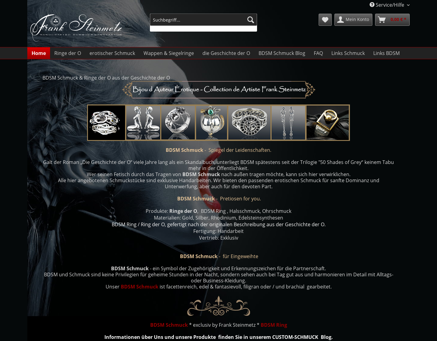 Aktuelle Website-Vorschau von BDSM Schmuck Ringe der O