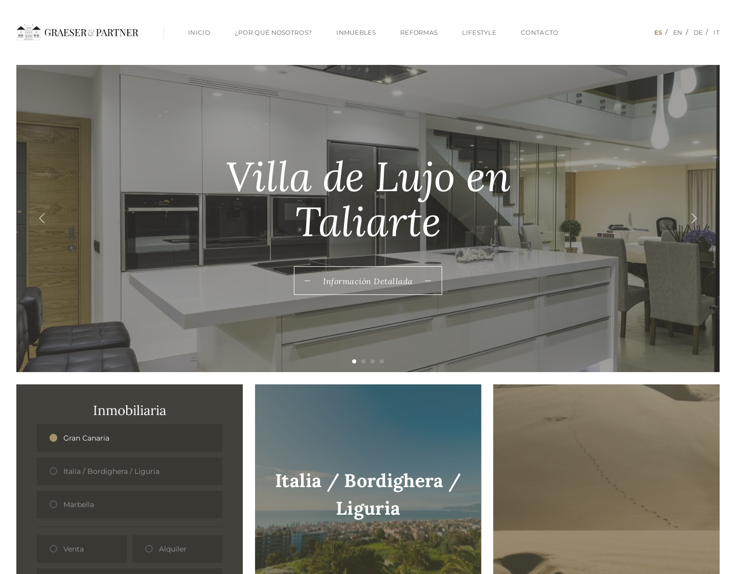 Aktuelle Website-Vorschau von Immobilien Gran Canaria