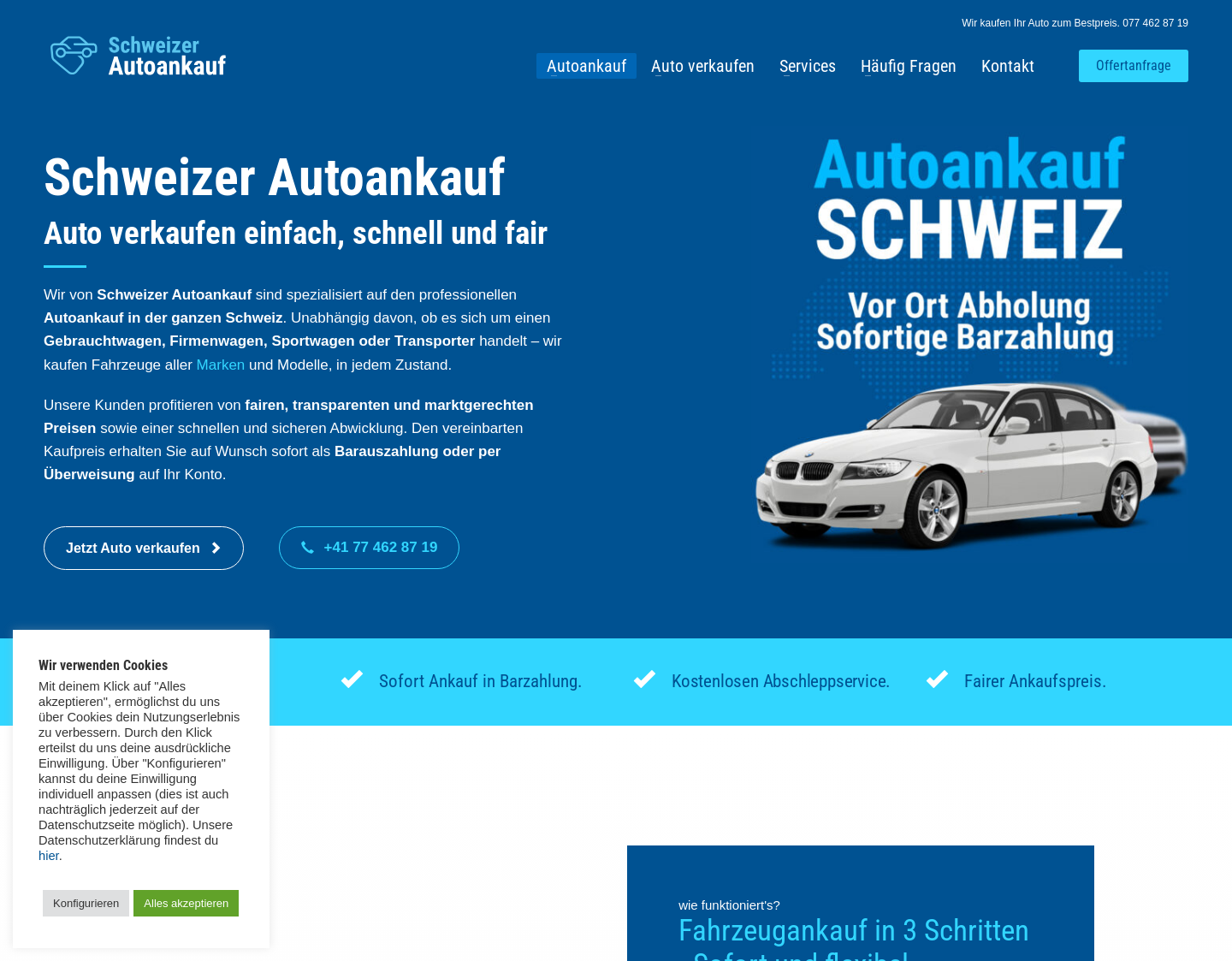 Aktuelle Website-Vorschau von Autoankauf Schweiz