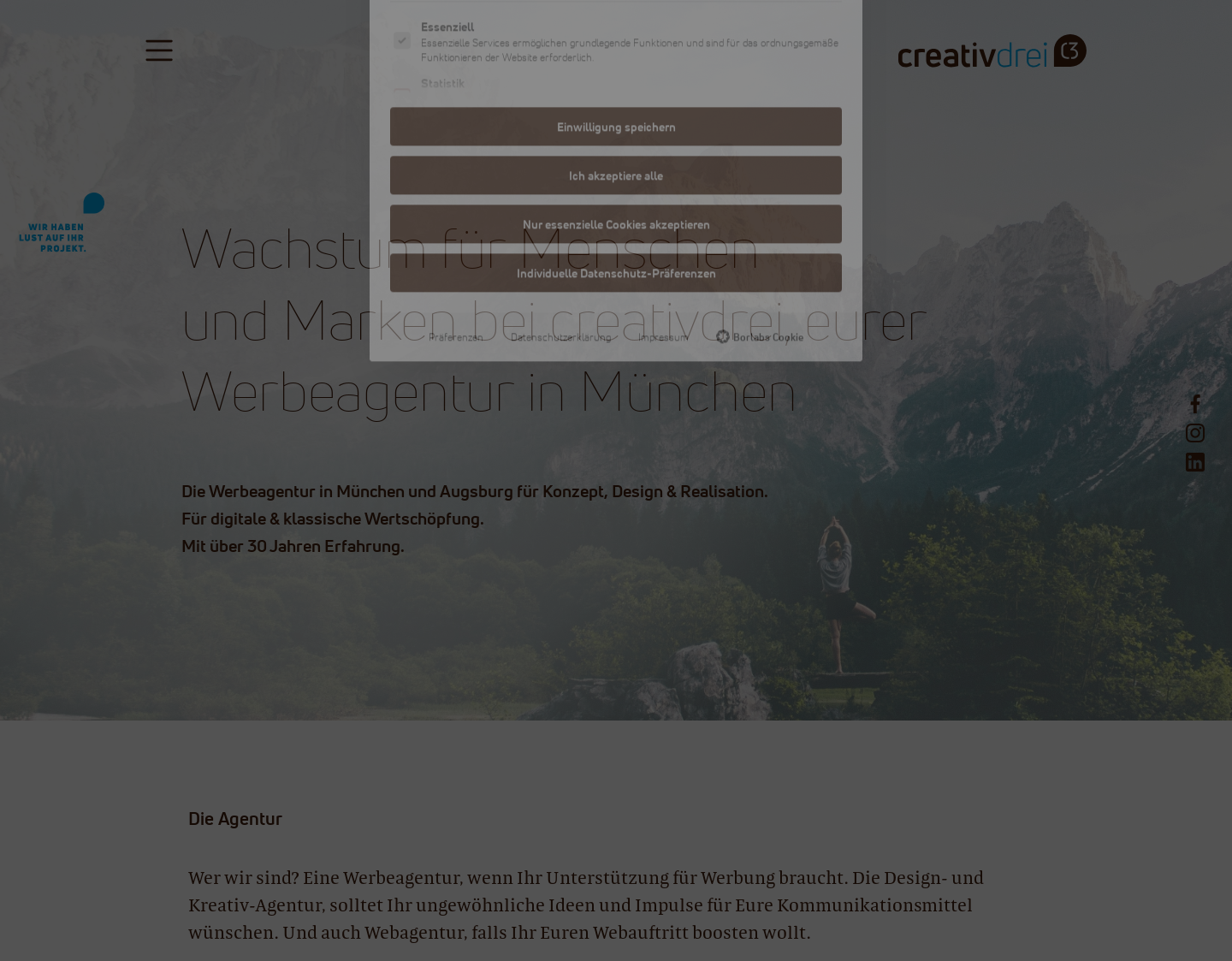 Aktuelle Website-Vorschau von creativdrei Werbeagentur GmbH