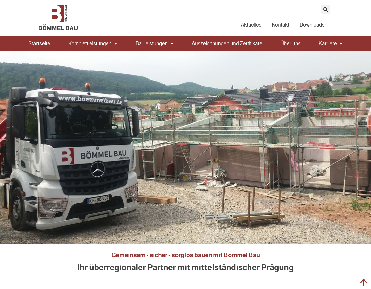 Aktuelle Website-Vorschau von RAUM BUILD - Massivhäuser
