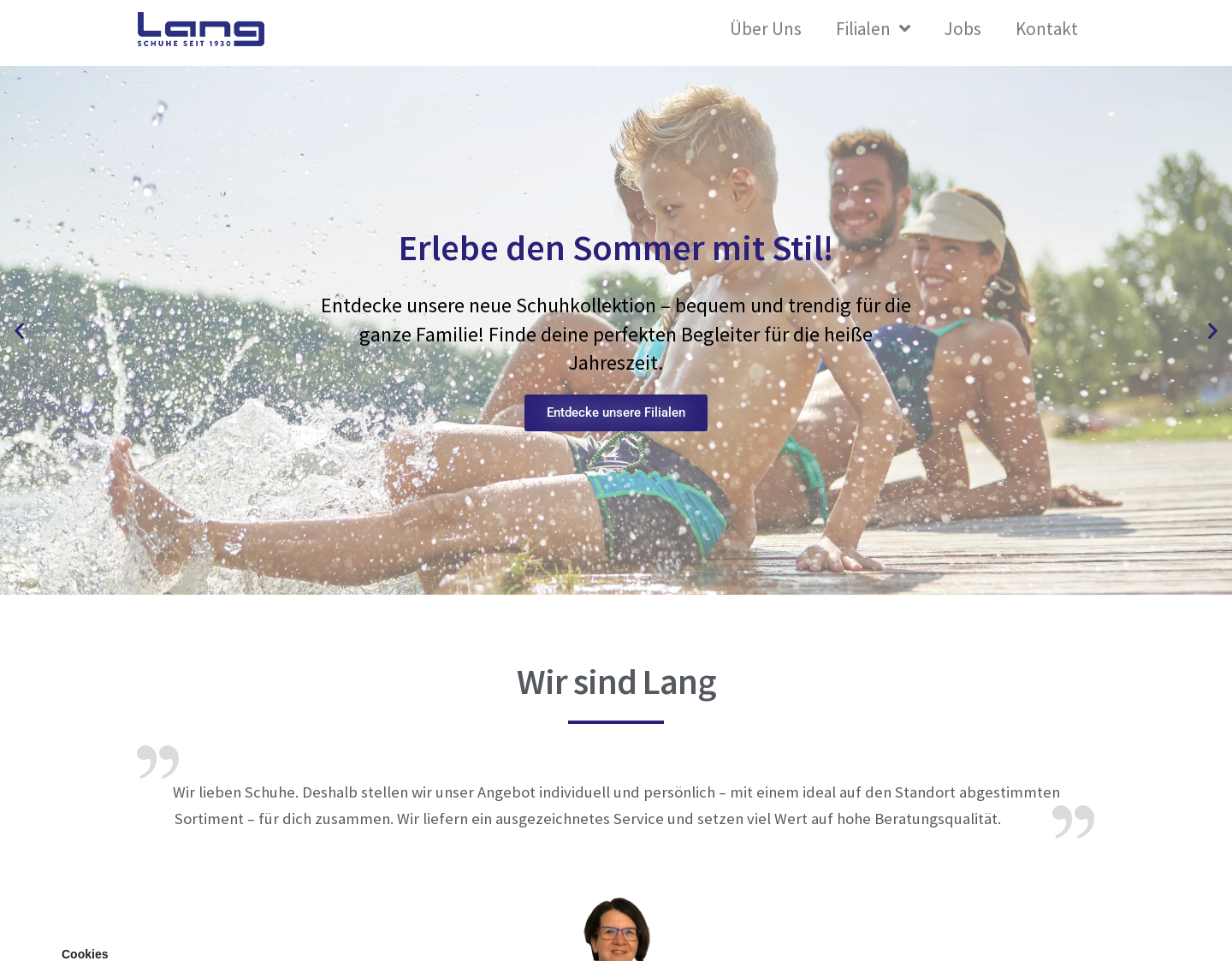 Aktuelle Website-Vorschau von Schuhmode Lang - Feldbauer GmbH
