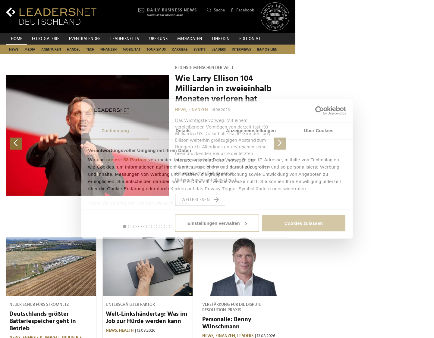Aktuelle Website-Vorschau von Opinion Leaders Network GmbH