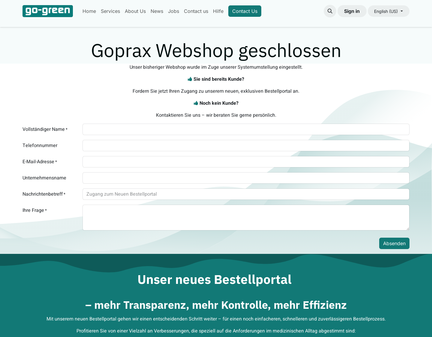 Aktuelle Website-Vorschau von GOPRAX