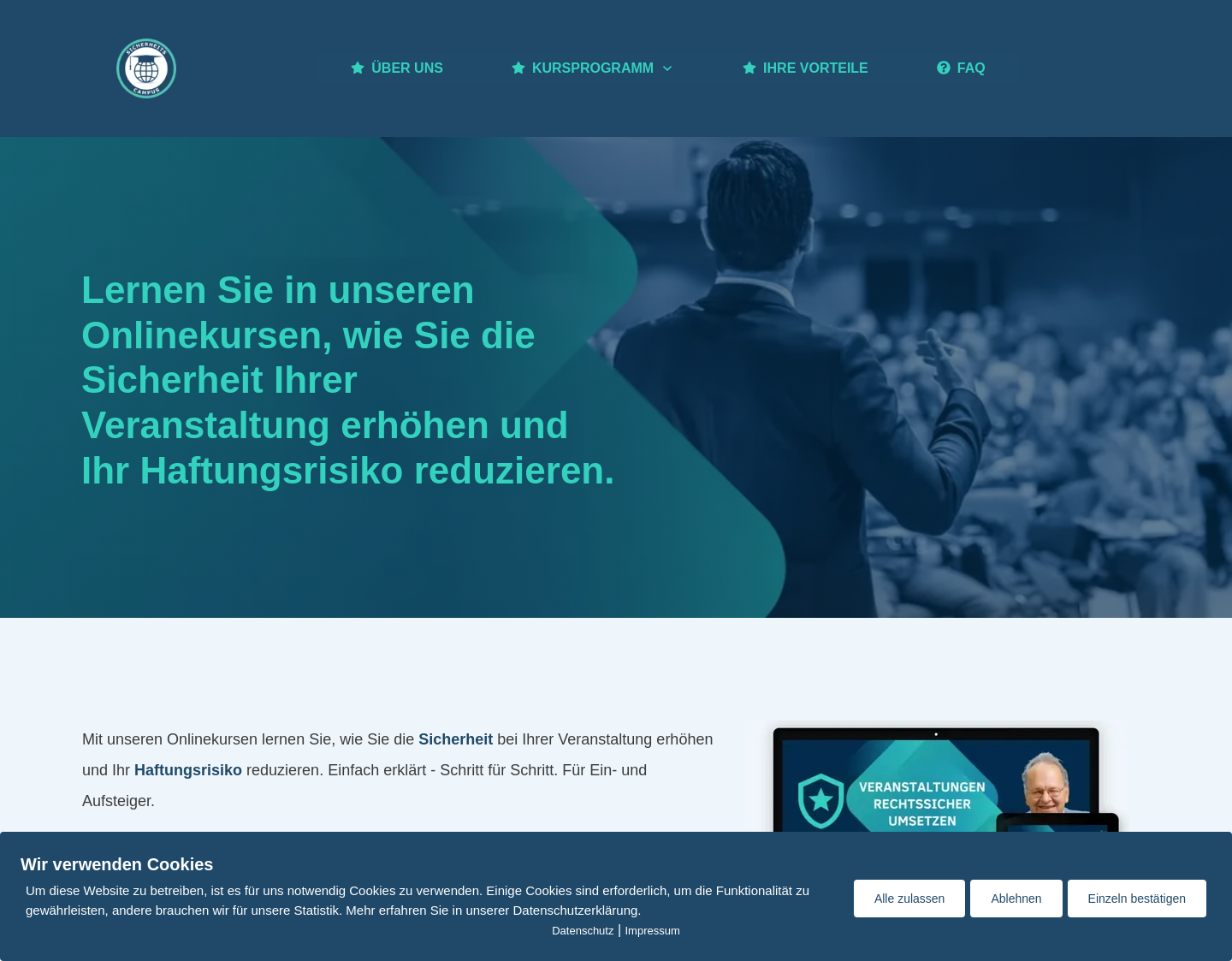 Aktuelle Website-Vorschau von Sicherheits Campus