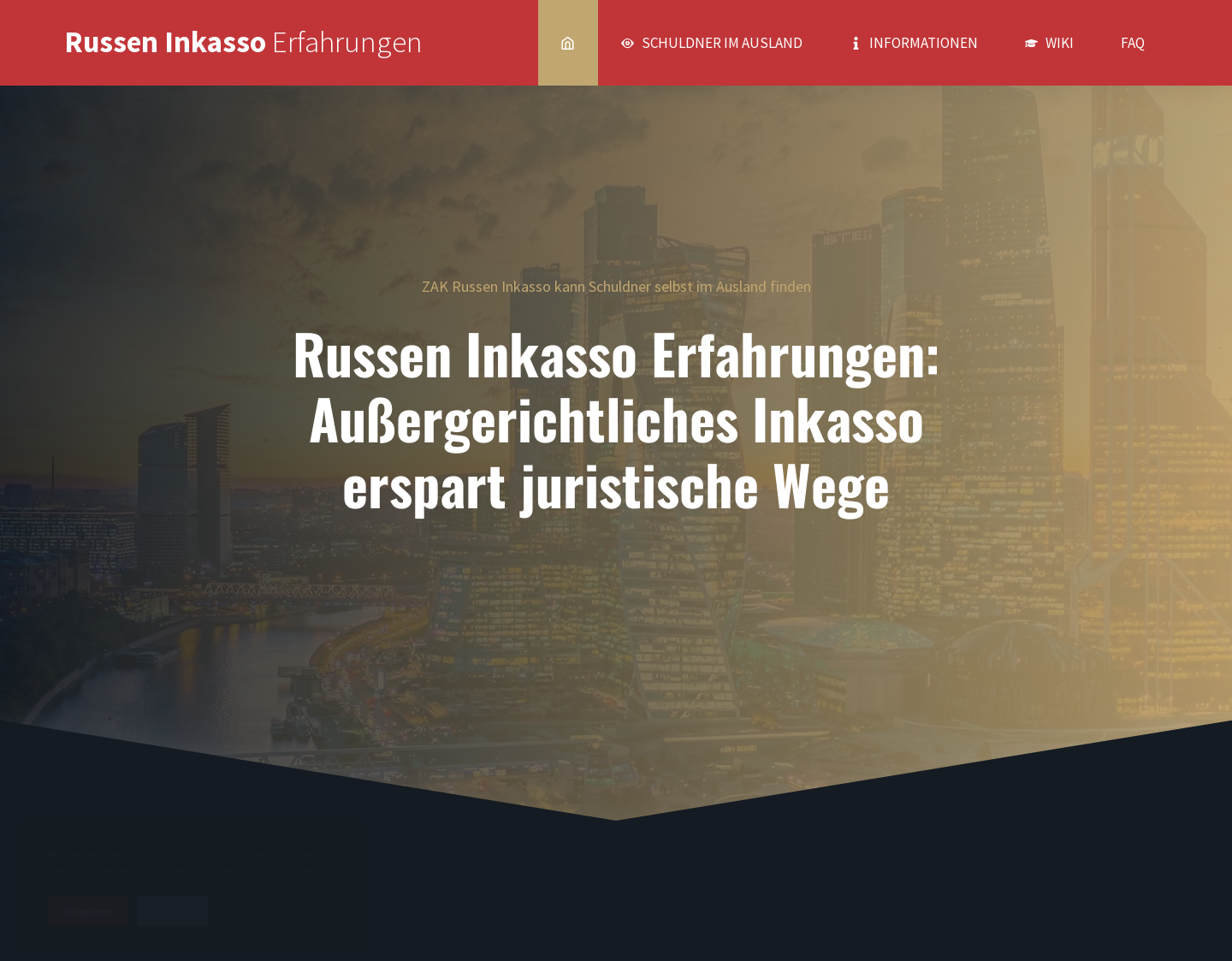 Aktuelle Website-Vorschau von ZAK Russen Inkasso