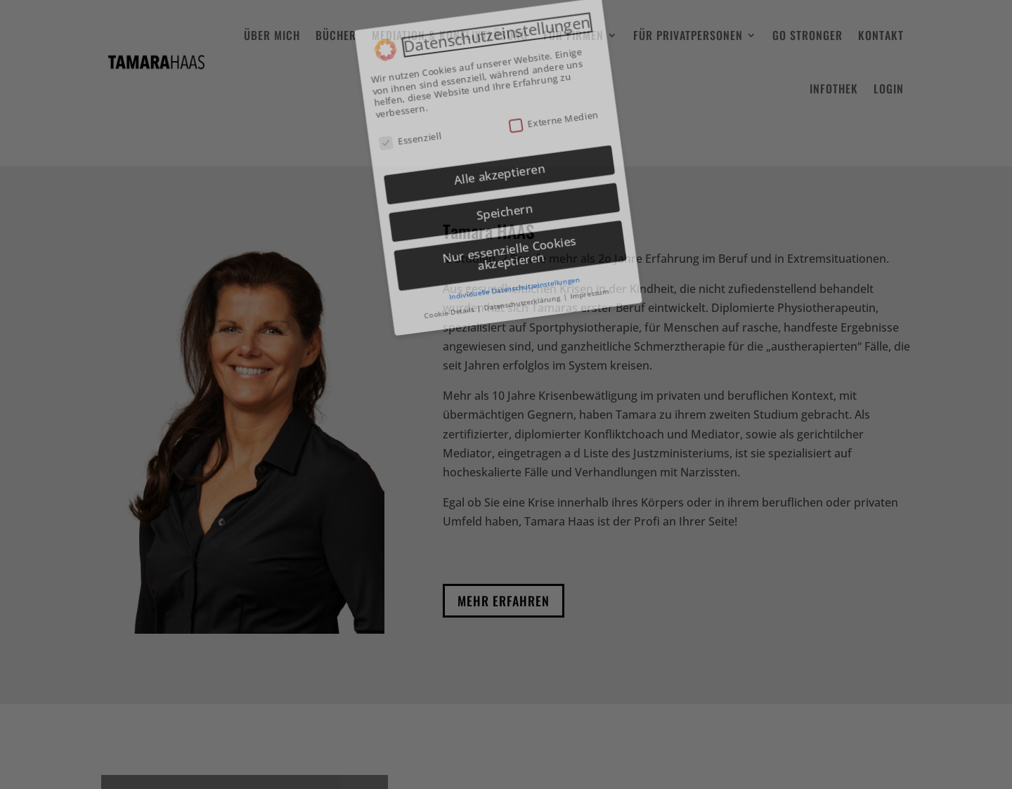 Aktuelle Website-Vorschau von Tamara Haas