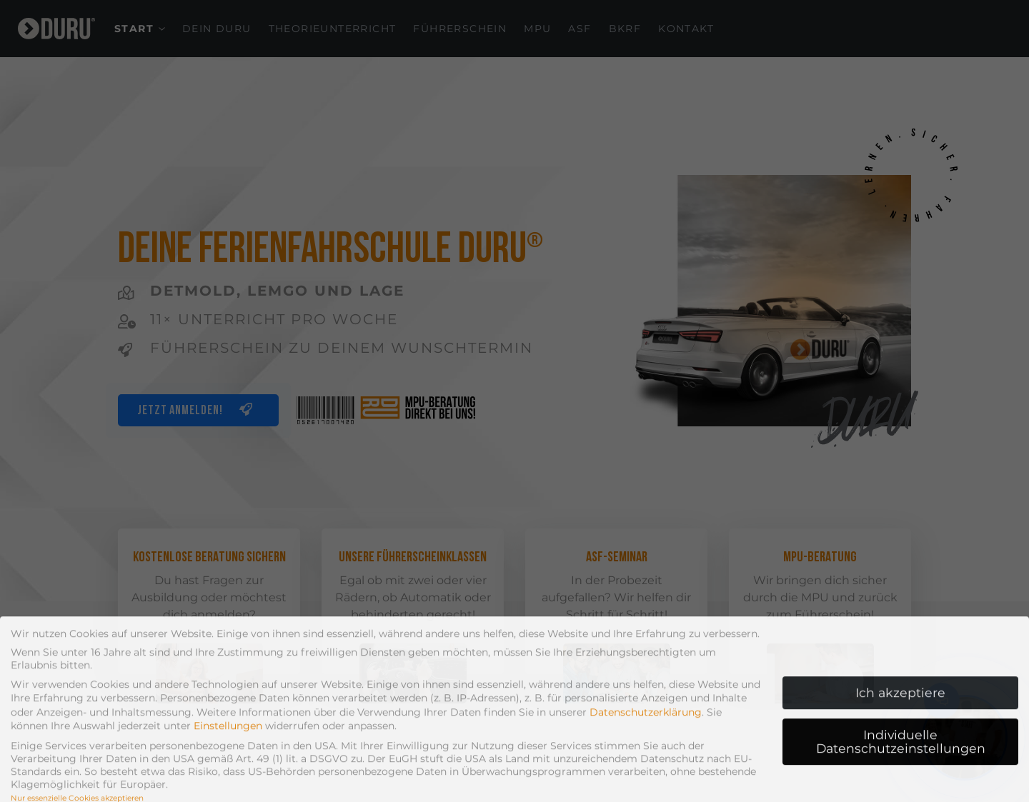 Aktuelle Website-Vorschau von Ferienfahrschule DURU GmbH