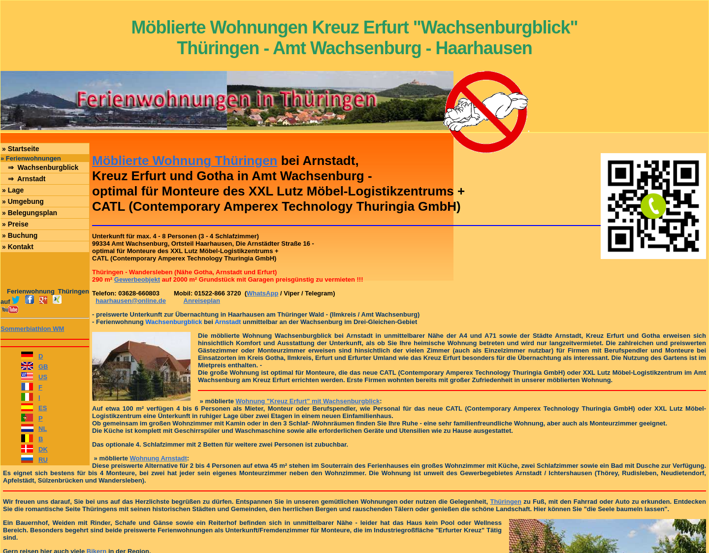 Aktuelle Website-Vorschau von Ferienwohnung Thüringen