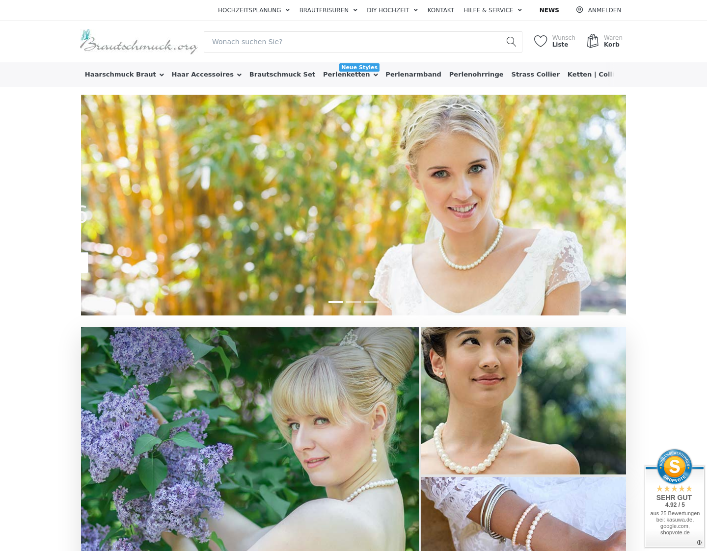 Aktuelle Website-Vorschau von Brautschmuck & Haarschmuck Braut