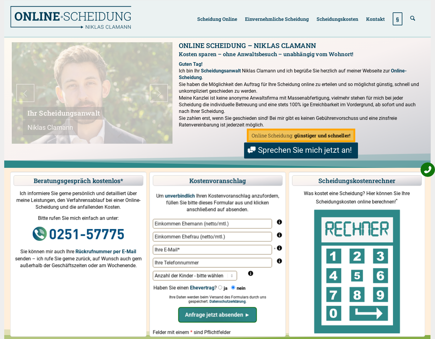 Aktuelle Website-Vorschau von Online Scheidung Deutschland