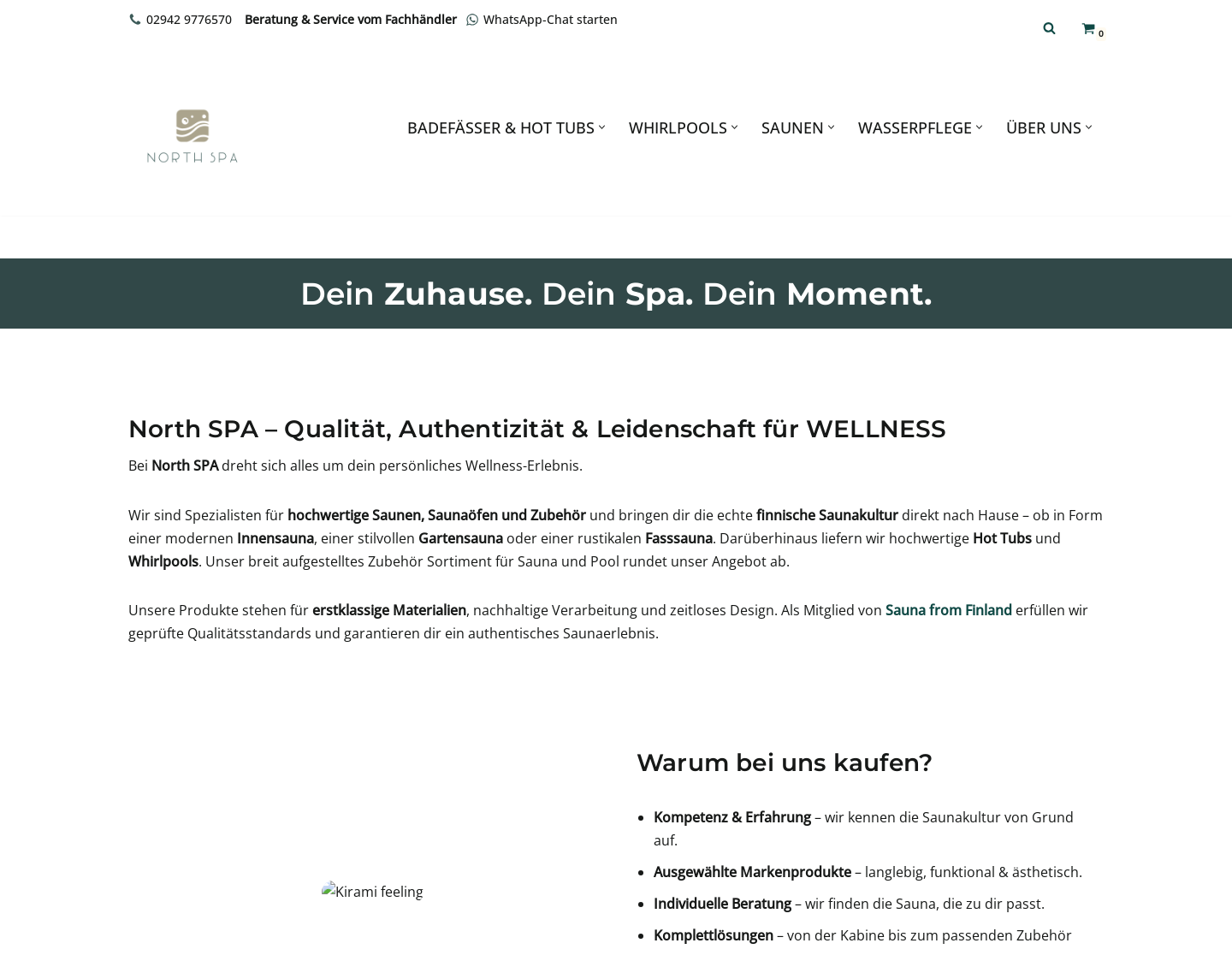 Aktuelle Website-Vorschau von North SPA - Der Fachhandel für Badefass