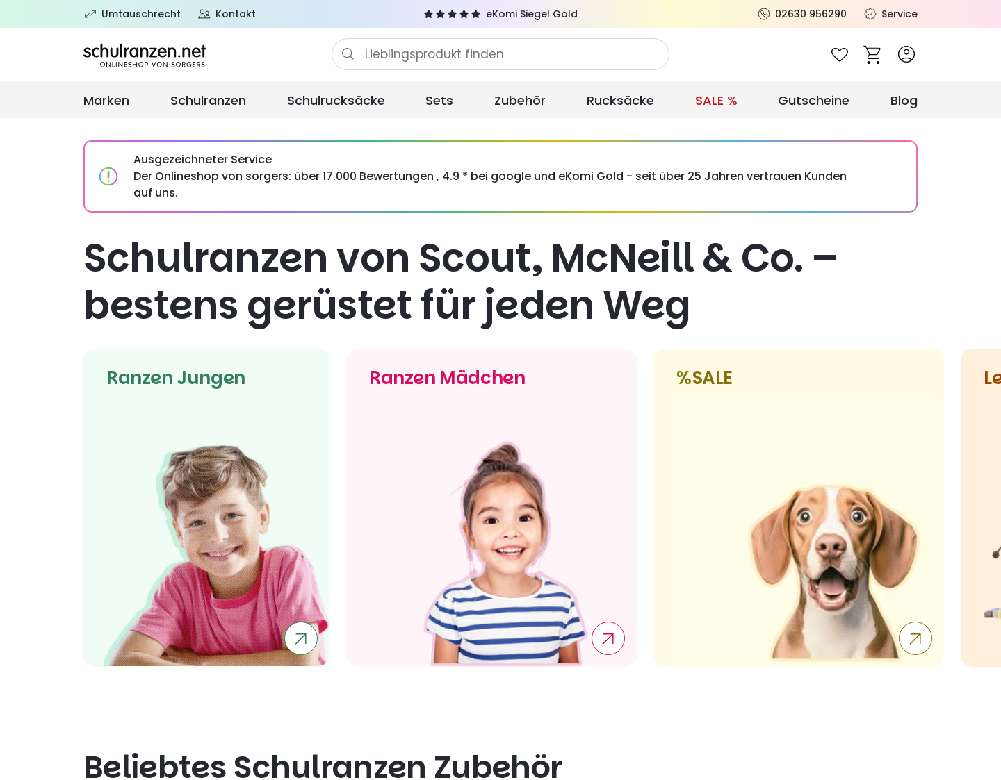 Aktuelle Website-Vorschau von Neuer Rucksack gefällig