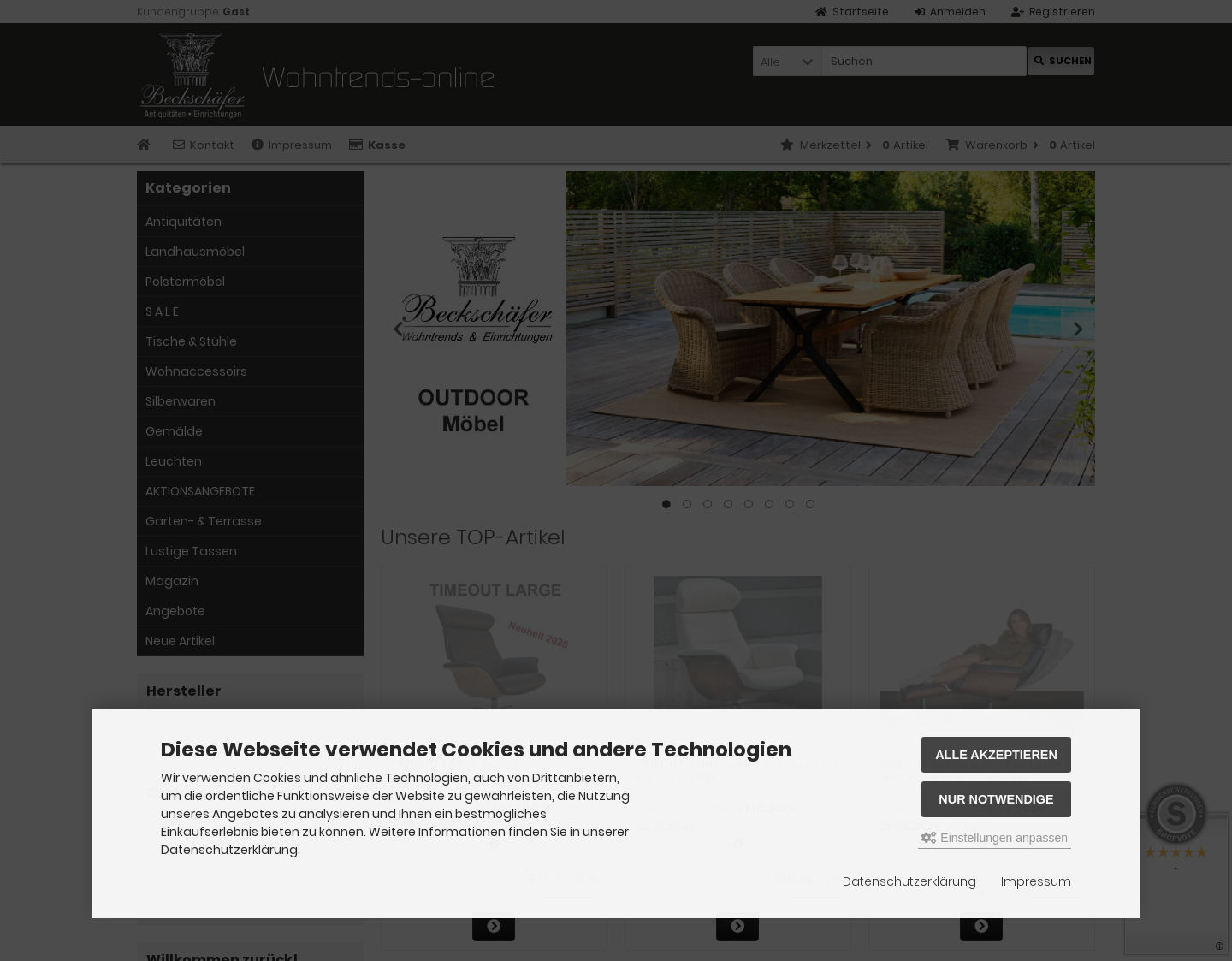 Aktuelle Website-Vorschau von Relaxsessel gibt es beim Möbelhaus Beckschäfer