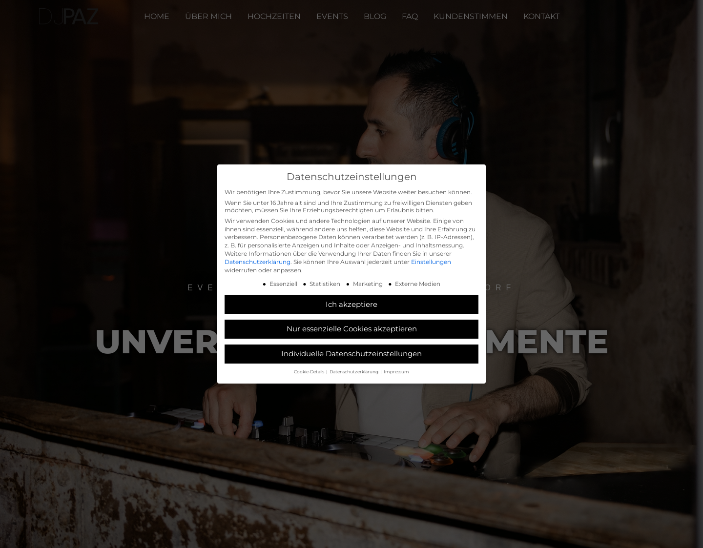 Aktuelle Website-Vorschau von DJ PAZ - Hochzeits-DJ