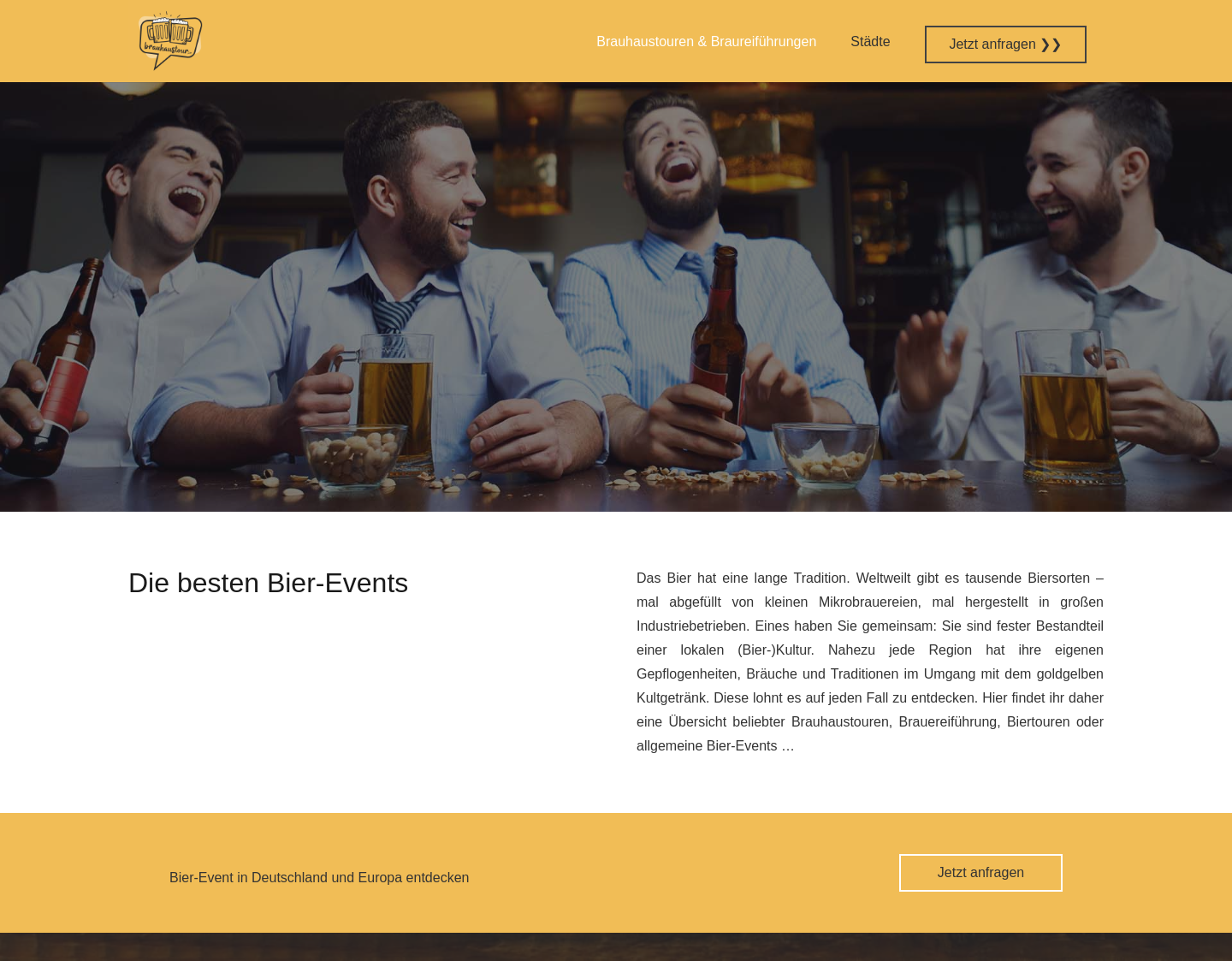 Aktuelle Website-Vorschau von Brauhaustour