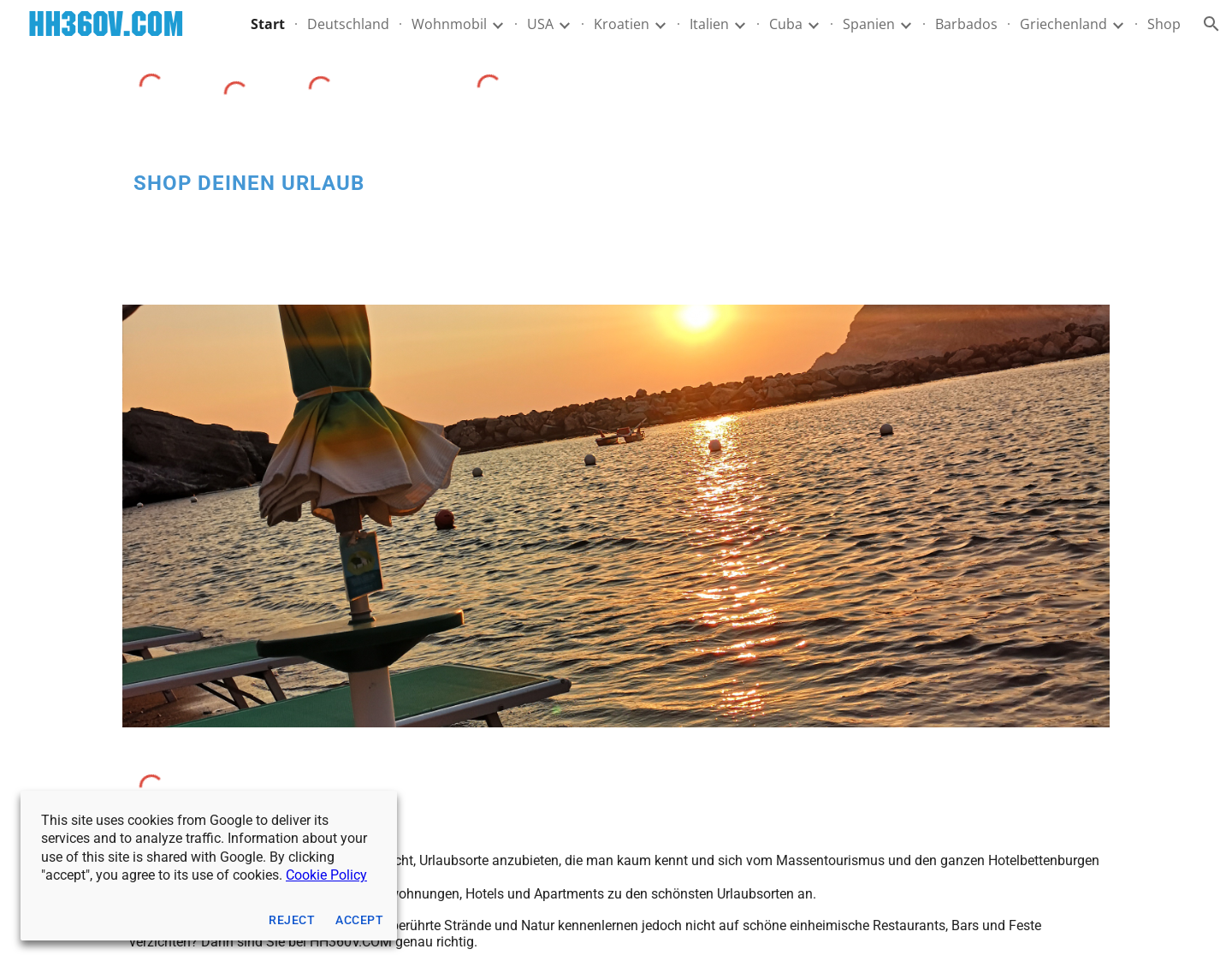 Aktuelle Website-Vorschau von Shop deinen Urlaub
