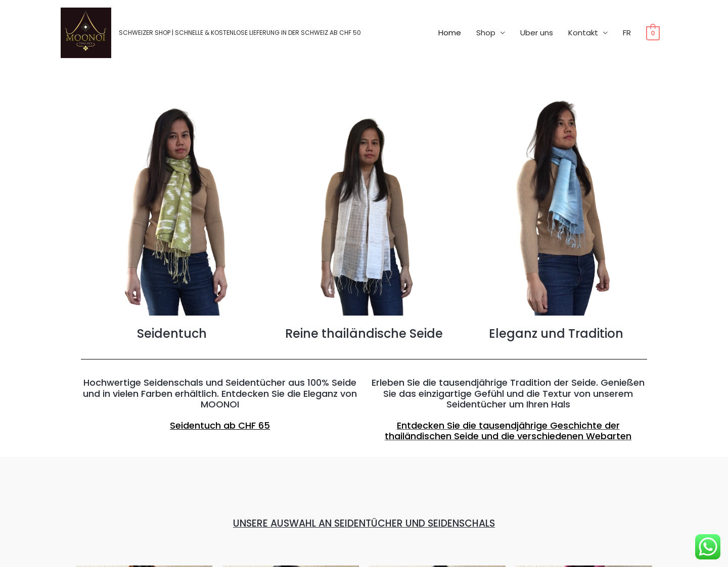 Aktuelle Website-Vorschau von MOONOI - Thai Seide