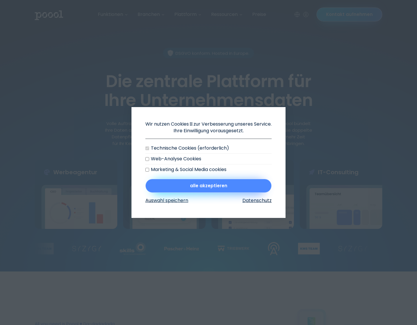 Aktuelle Website-Vorschau von Poool Software & Consulting GmbH