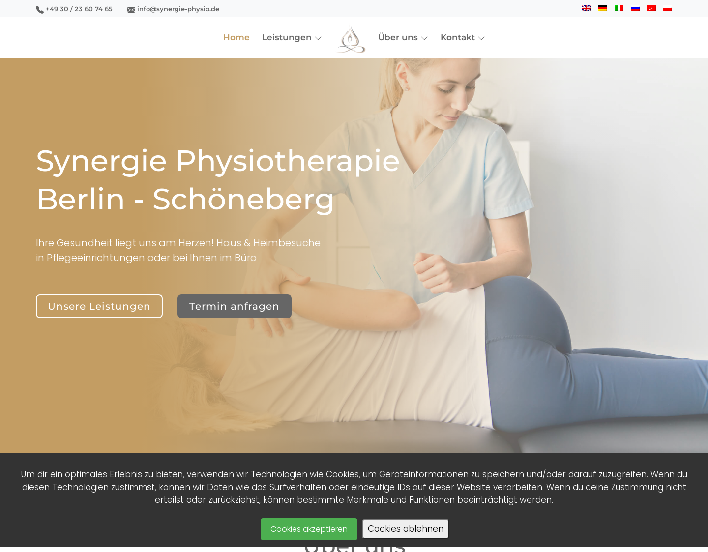 Aktuelle Website-Vorschau von Synergie Physiotherapie Berlin Schöneberg