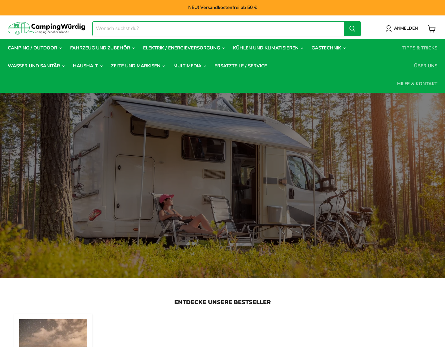 Aktuelle Website-Vorschau von Camping Würdig