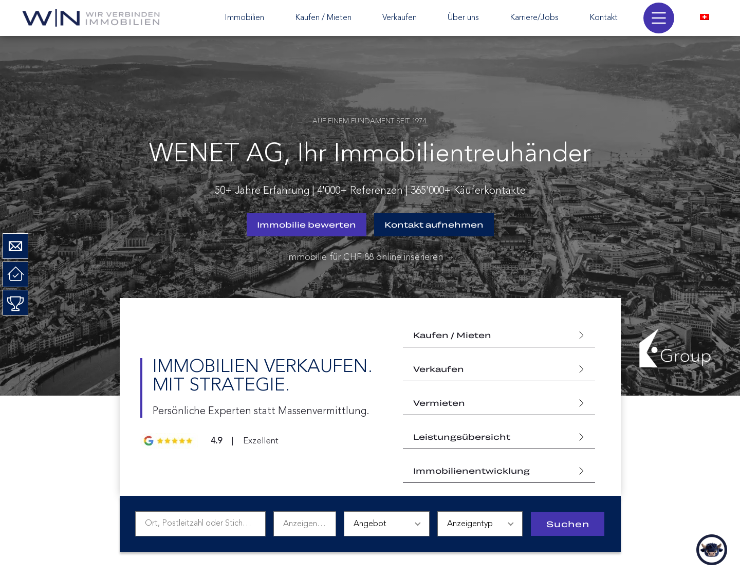 Aktuelle Website-Vorschau von WENET - Wealth Investment Network AG