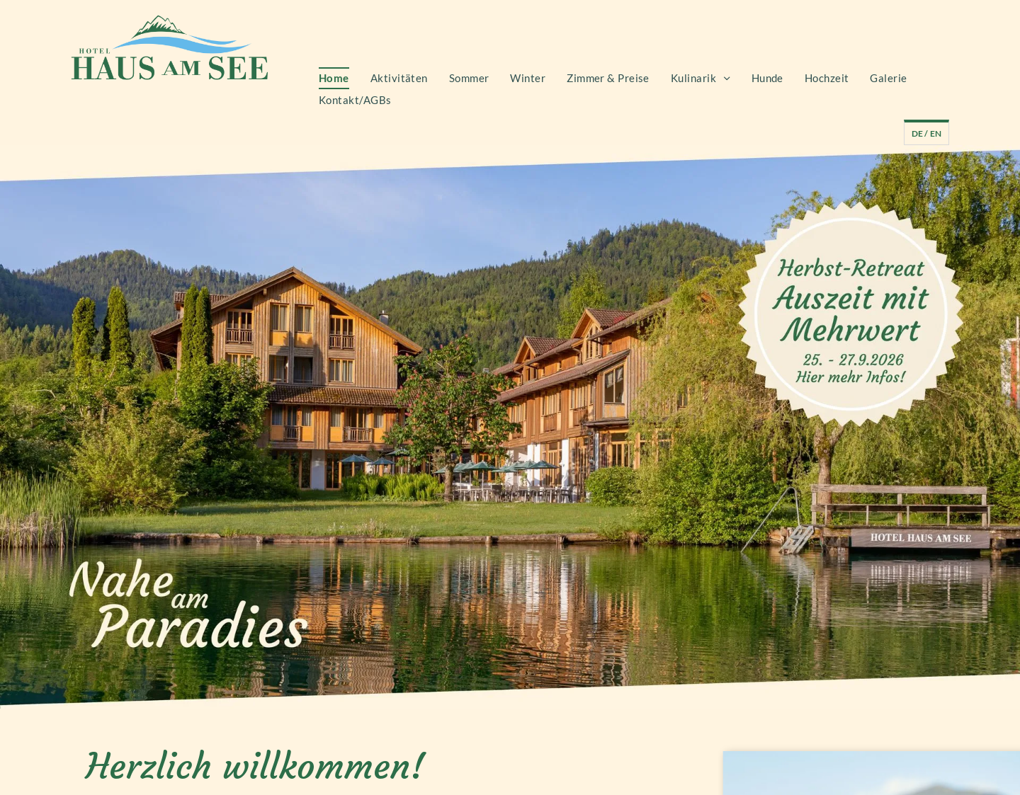 Aktuelle Website-Vorschau von Ferienhotel Haus am See