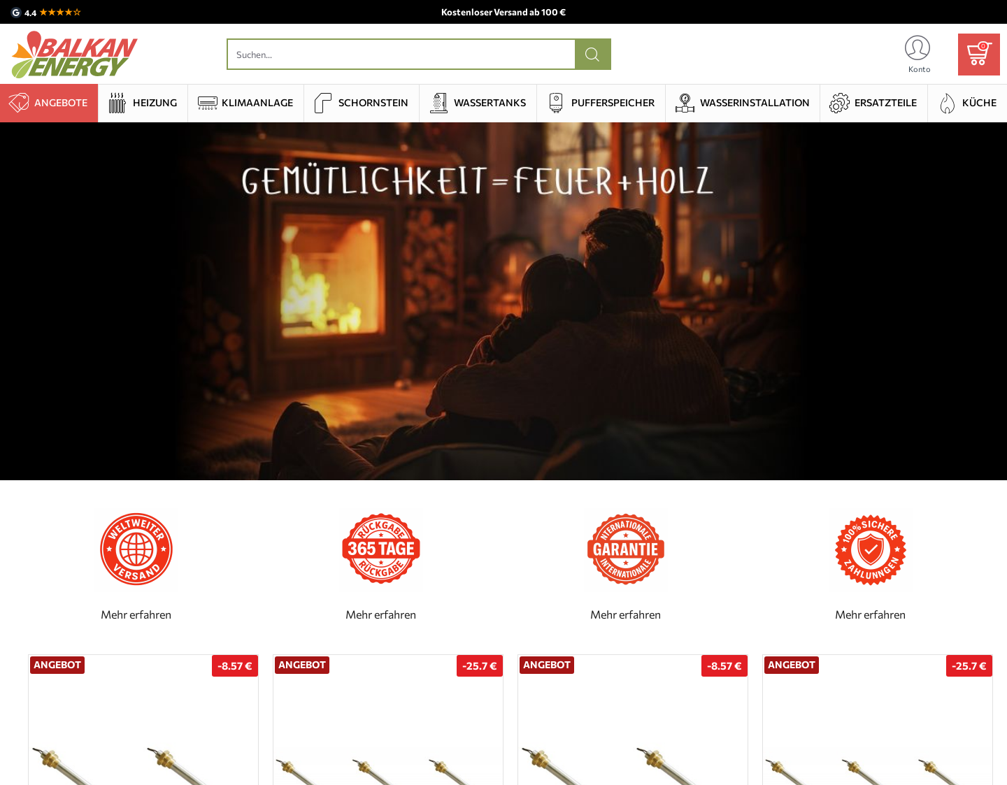 Aktuelle Website-Vorschau von BalkanEnergy - alles rund ums heizen