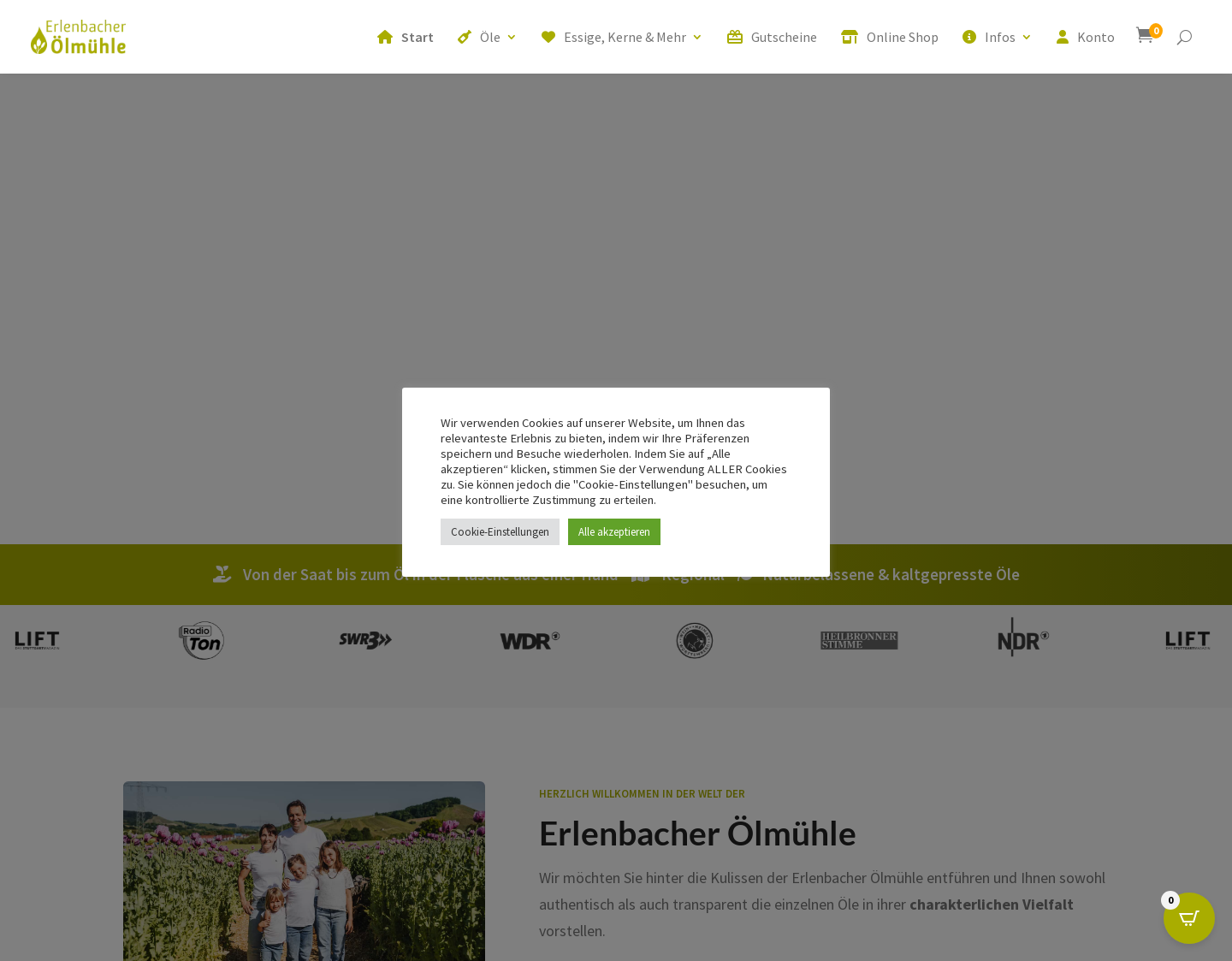 Aktuelle Website-Vorschau von Erlenbacher Ölmühle