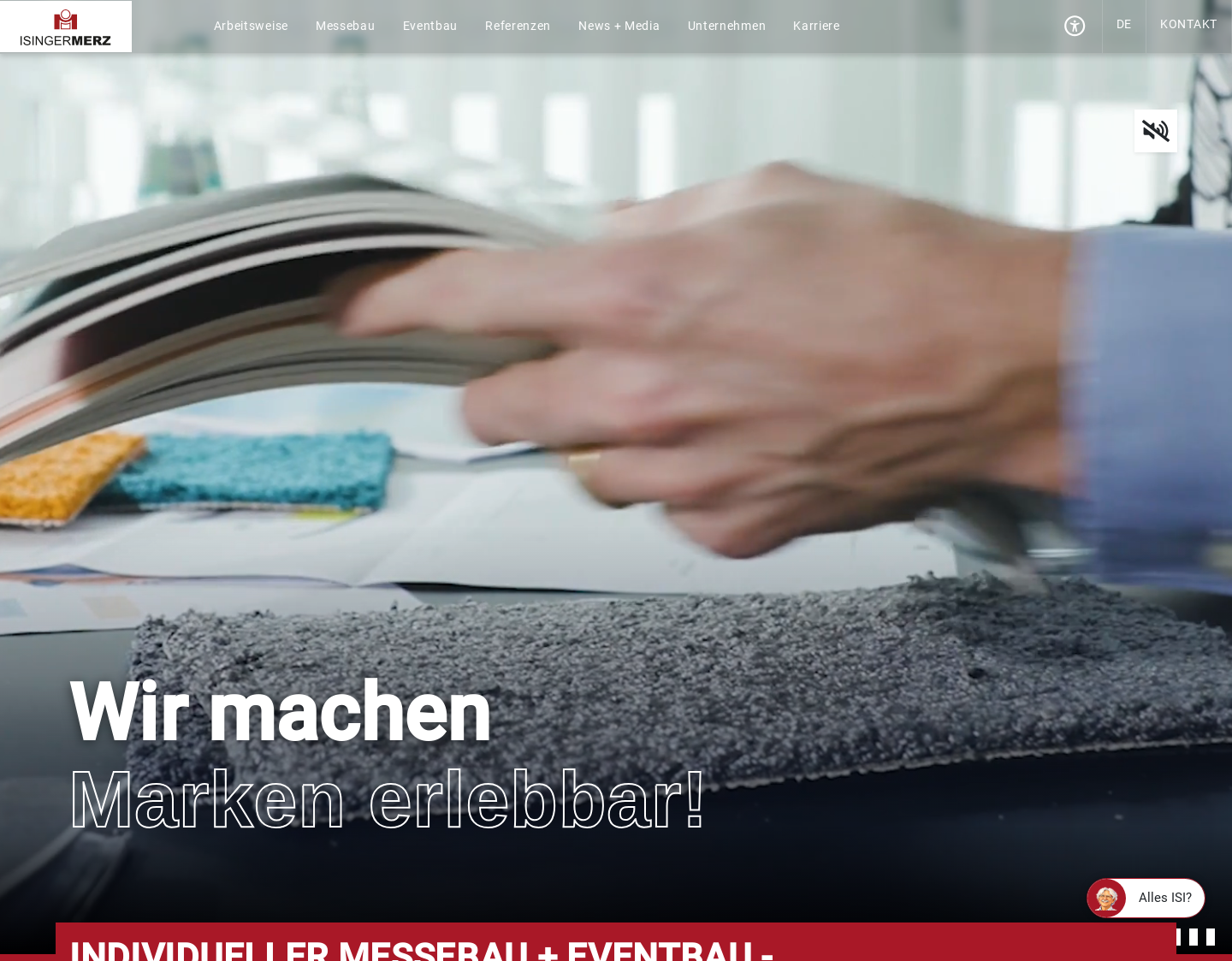Aktuelle Website-Vorschau von Isinger + Merz GmbH Messebau