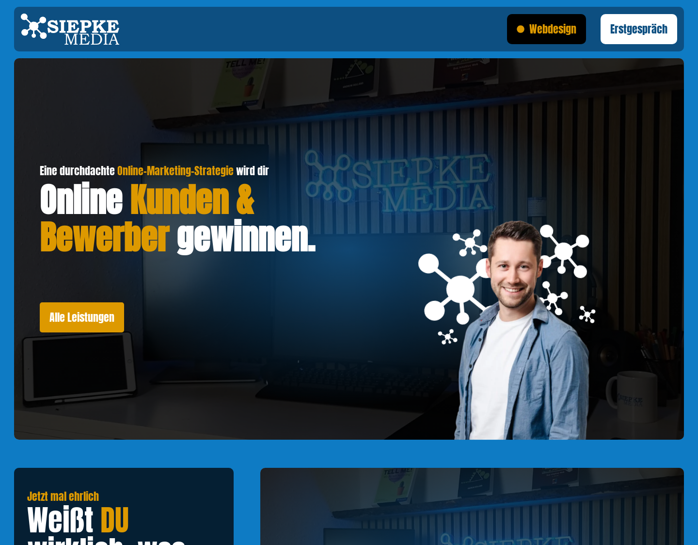Aktuelle Website-Vorschau von Siepke Media - Webdesign & SEO