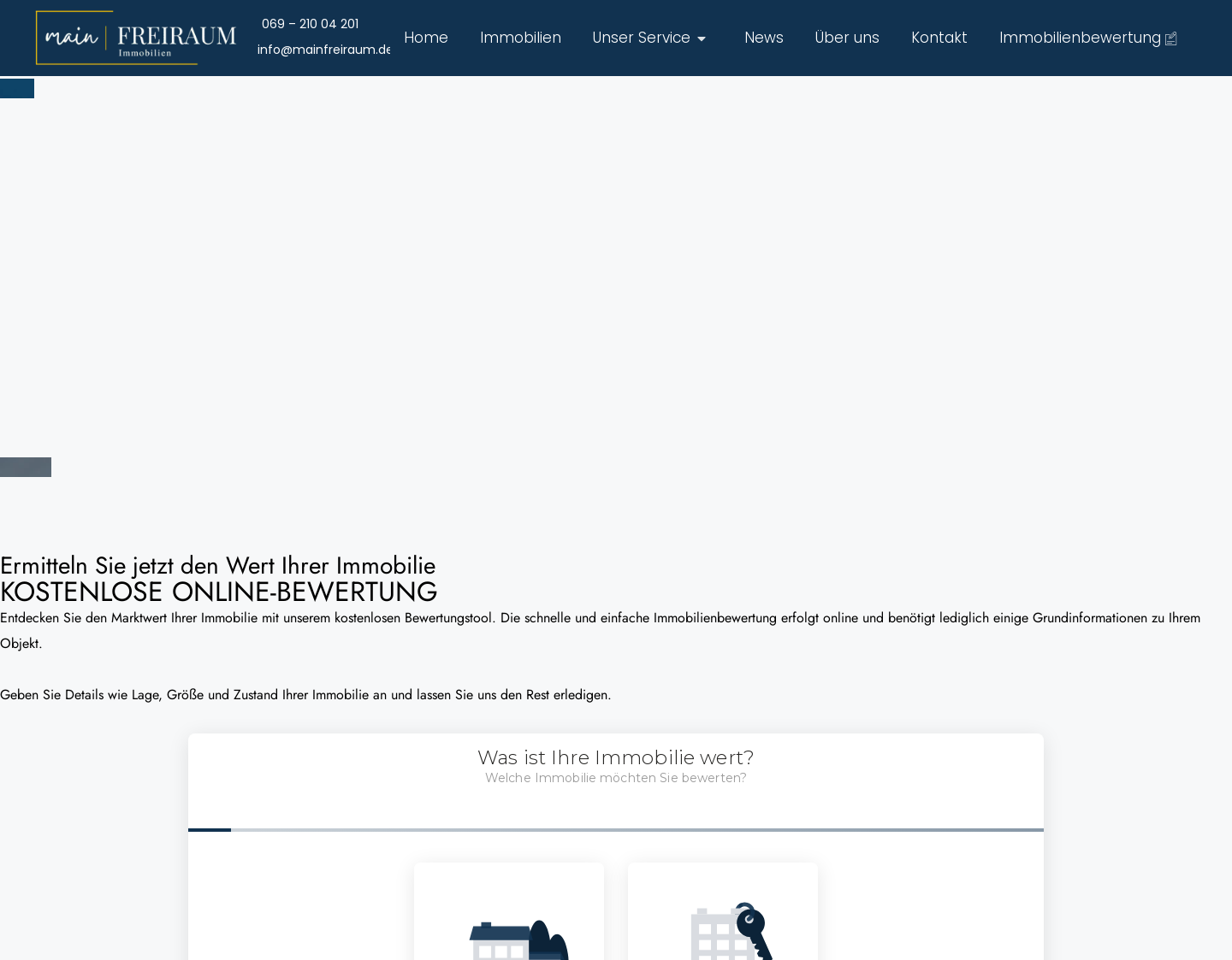 Aktuelle Website-Vorschau von Main Freiraum Immobilien