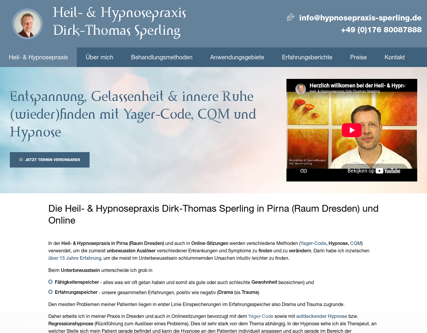 Aktuelle Website-Vorschau von Heil- & Hypnosepraxis Dirk-Thomas Sperling
