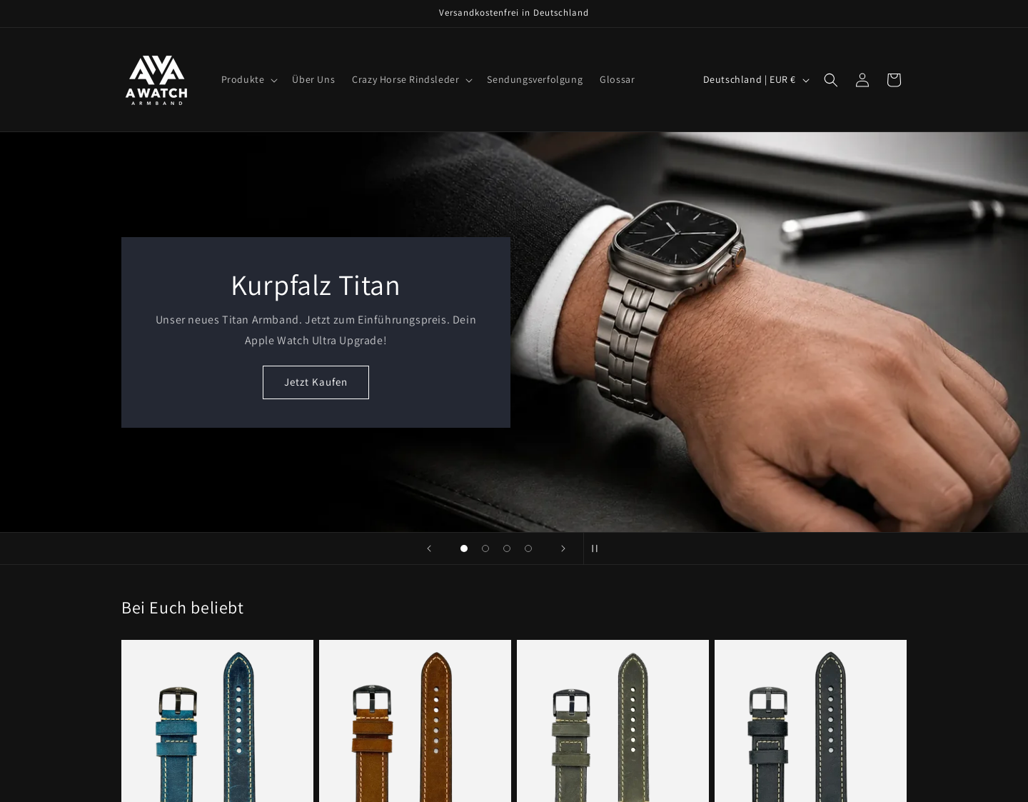 Aktuelle Website-Vorschau von Hochwertige Apple Watch Armbänder