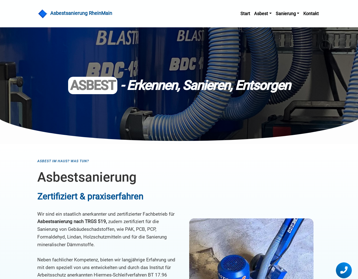 Aktuelle Website-Vorschau von Asbestsanierung in Bestandsgebäuden