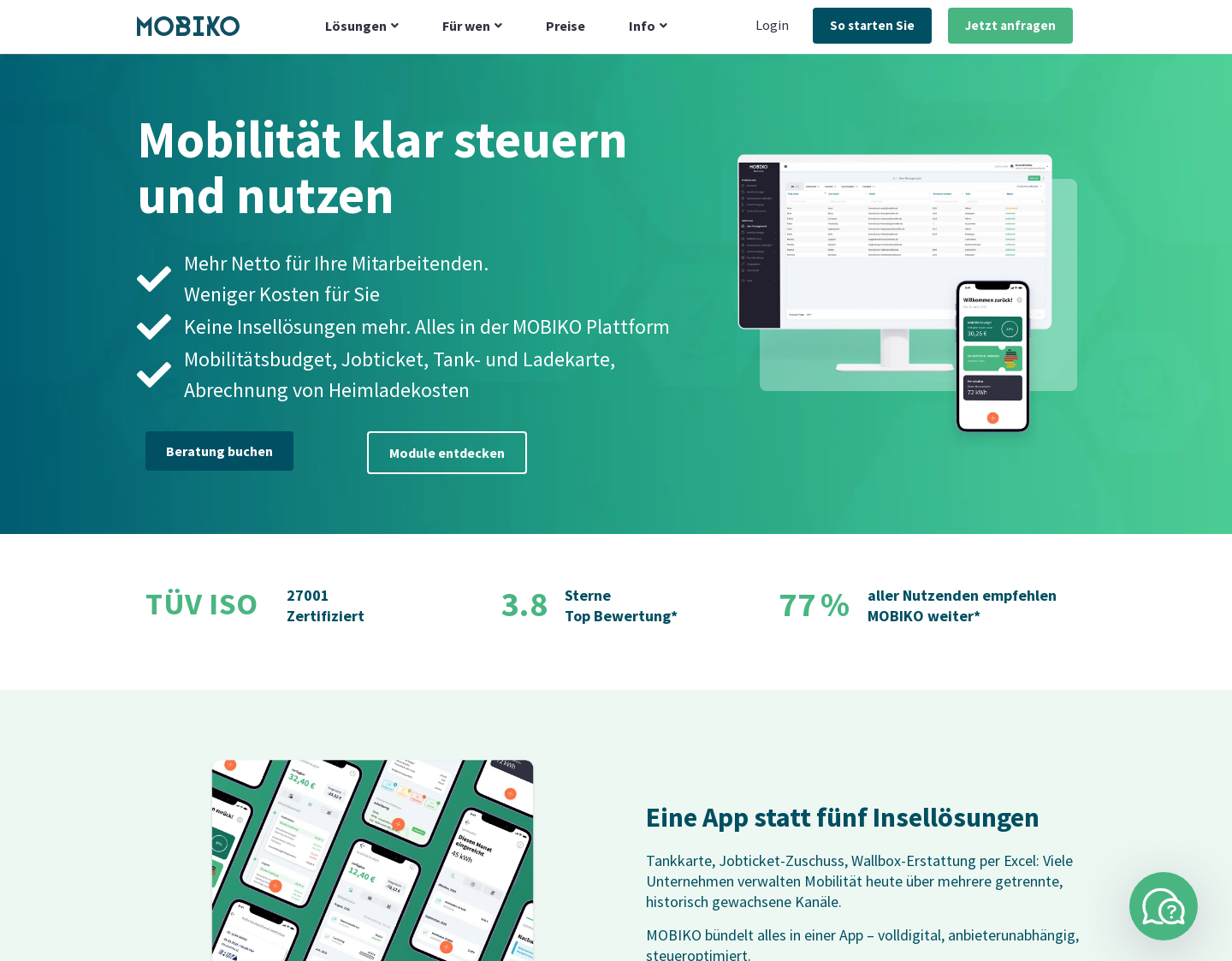 Aktuelle Website-Vorschau von MOBIKO GmbH