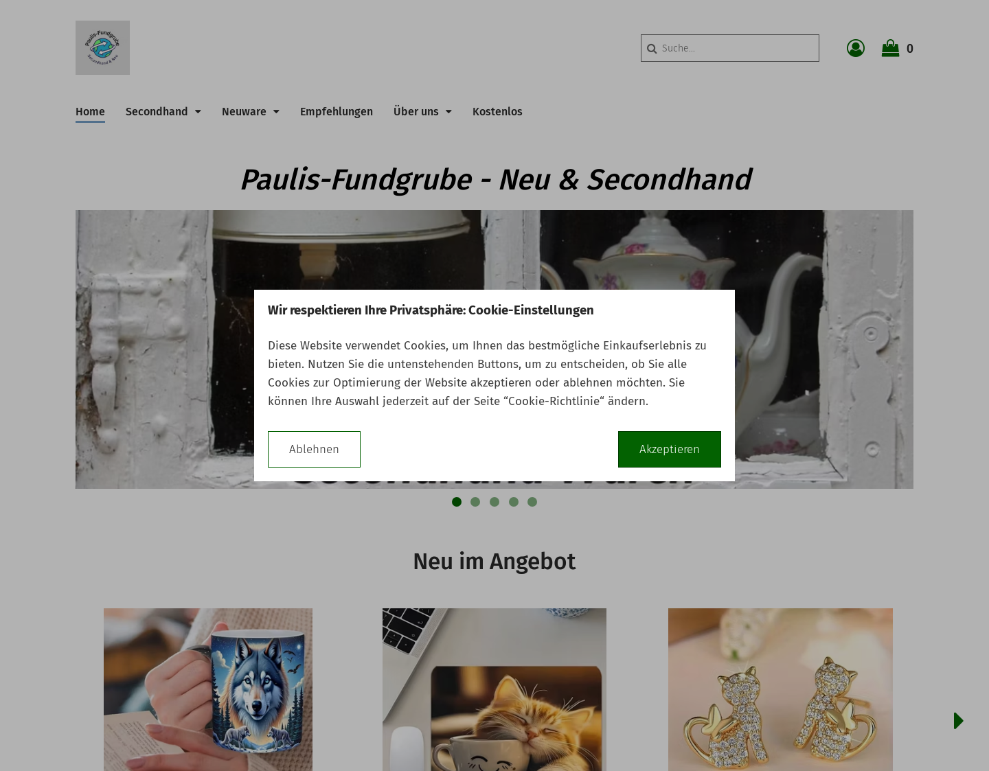 Aktuelle Website-Vorschau von Paulis-Fundgrube