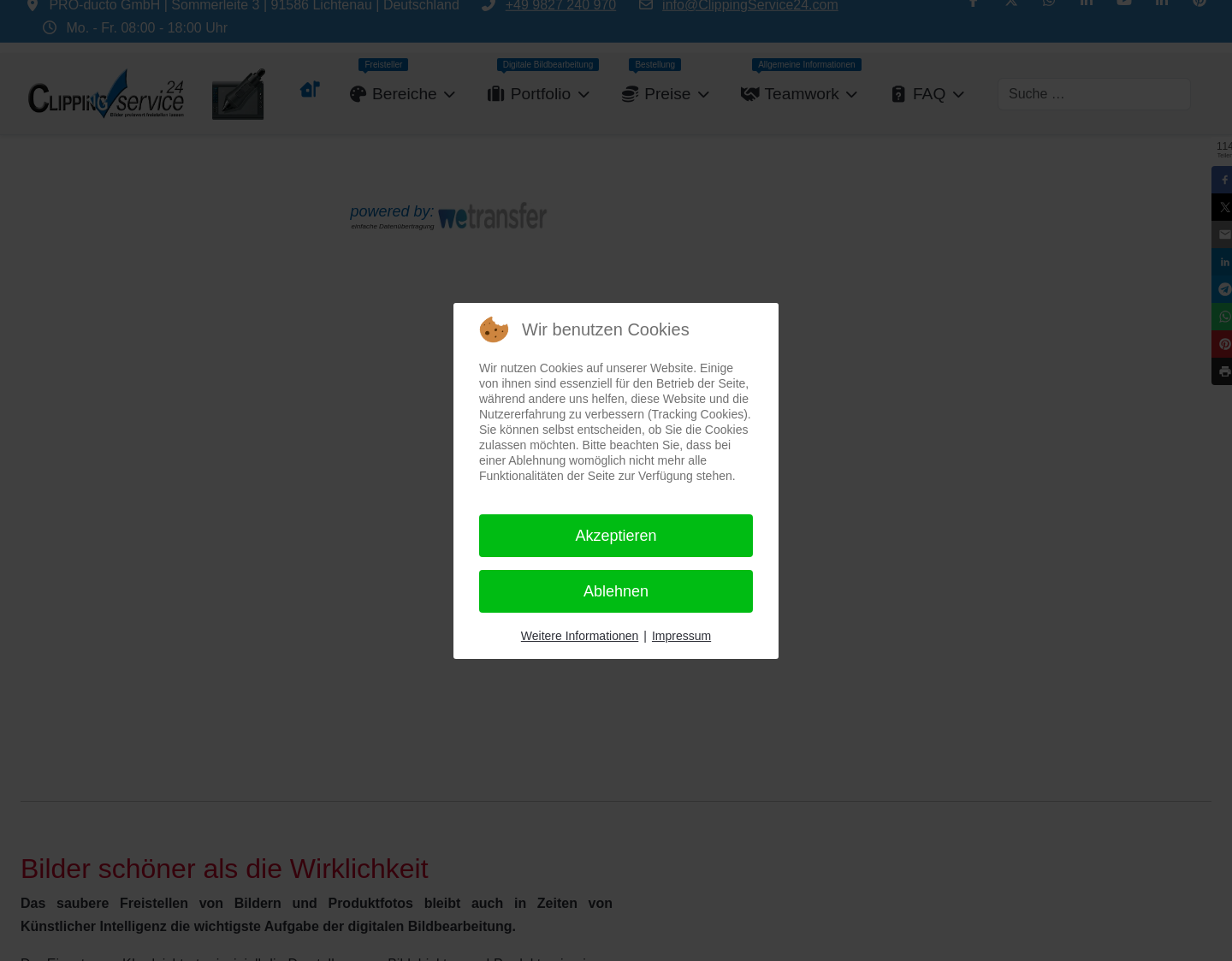 Aktuelle Website-Vorschau von Bilder freistellen zu Festpreisen