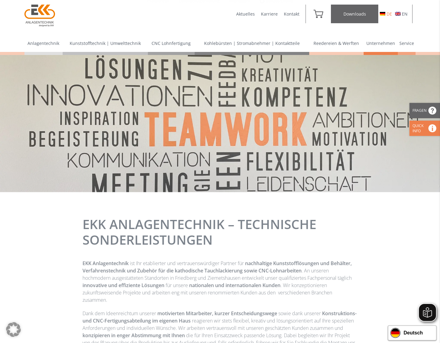 Aktuelle Website-Vorschau von EKK Anlagentechnik GmbH & Co. KG