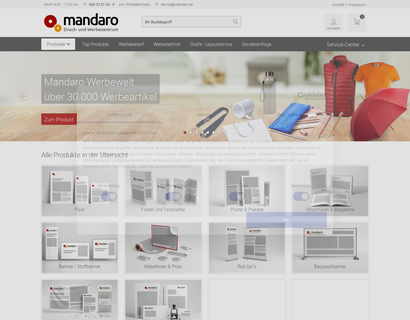 Aktuelle Website-Vorschau von mandaro GmbH