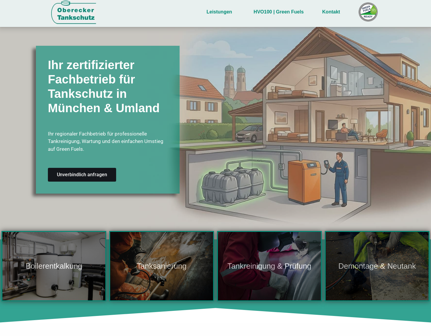 Aktuelle Website-Vorschau von Tankschutz in München und Umgebung