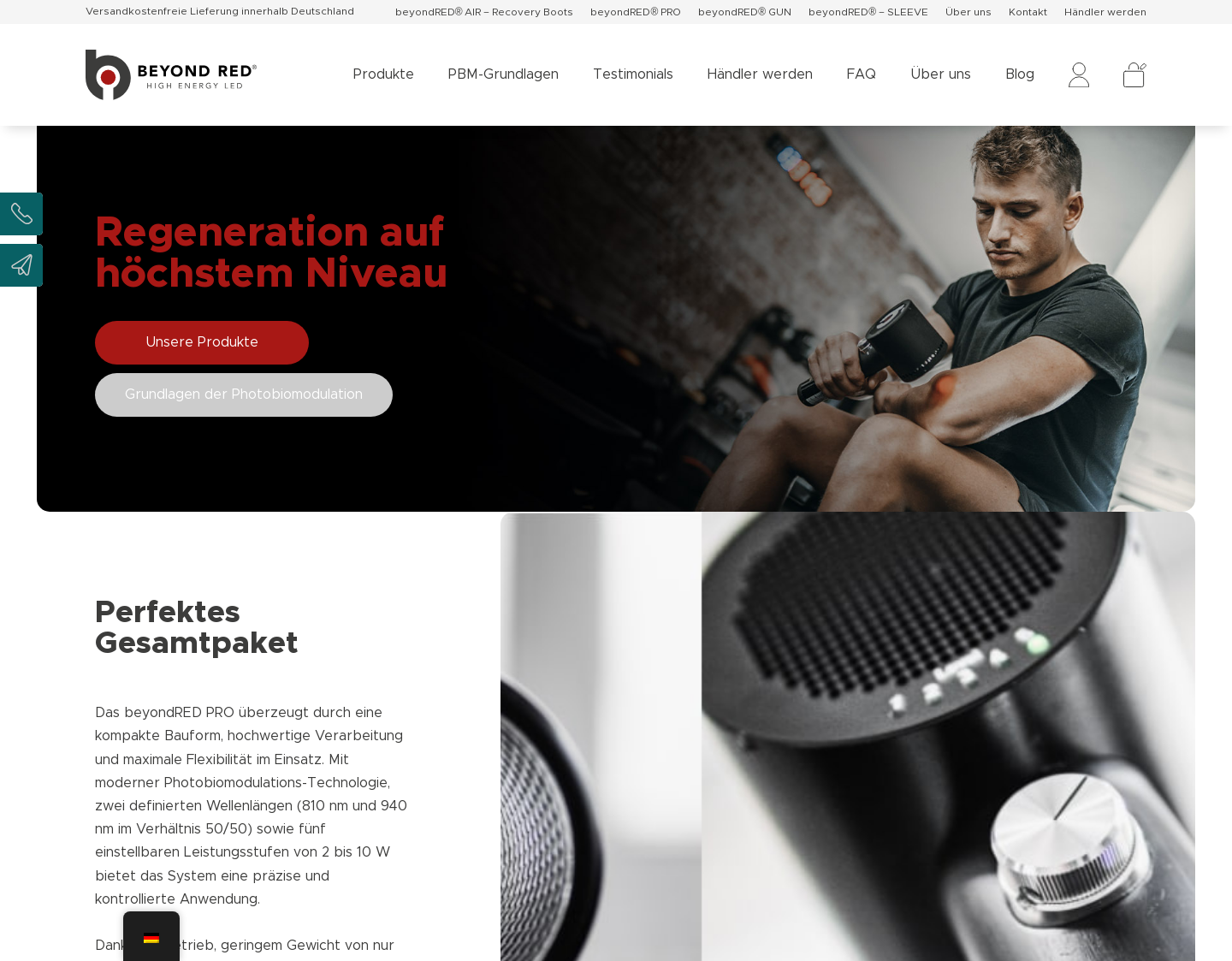 Aktuelle Website-Vorschau von beyondRED® PRO ? High Energy LED