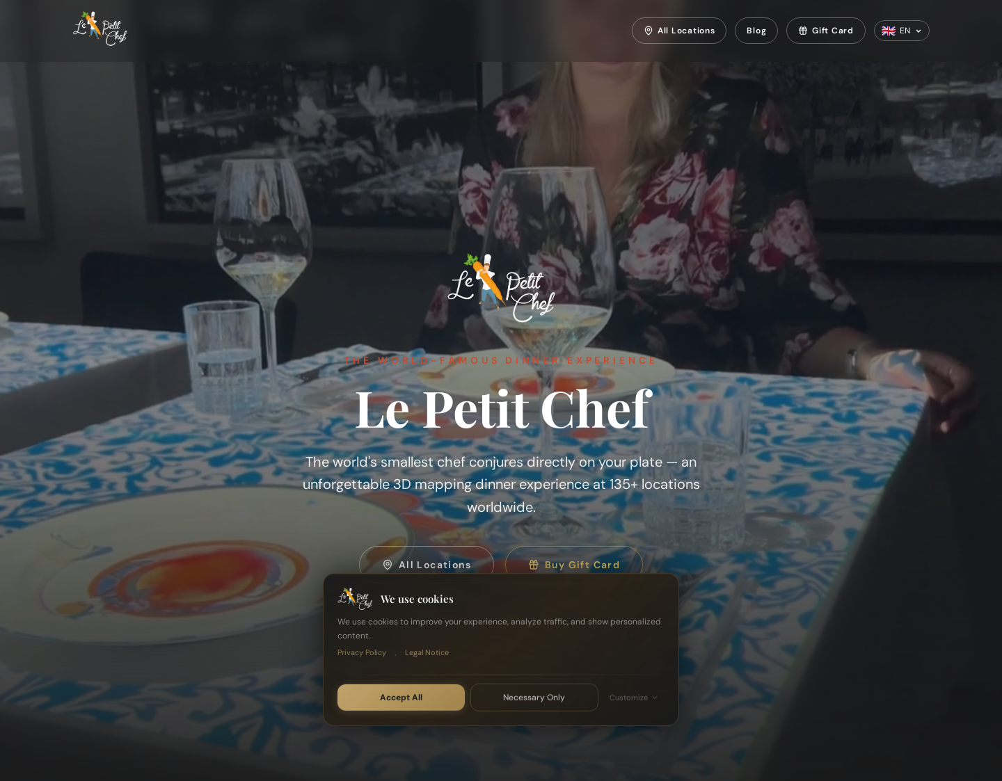 Aktuelle Website-Vorschau von Le Petit Chef - Dinnershow für Erwachsene