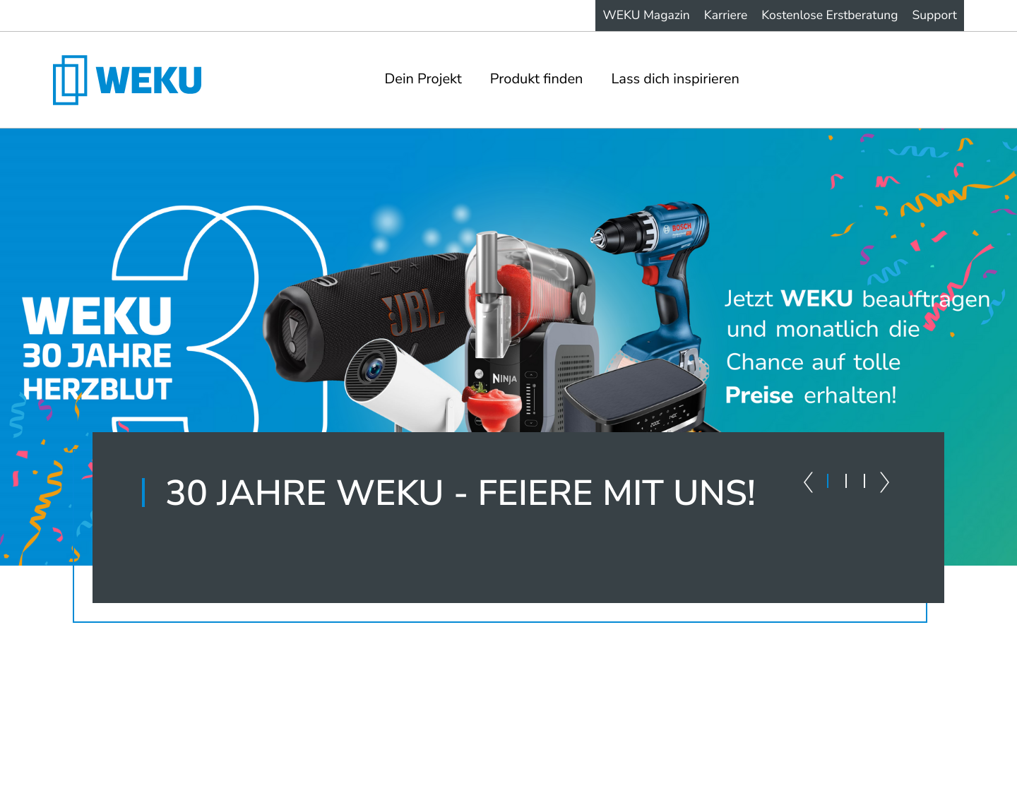 Aktuelle Website-Vorschau von WEKU GmbH & Co. KG Fenster + Türen
