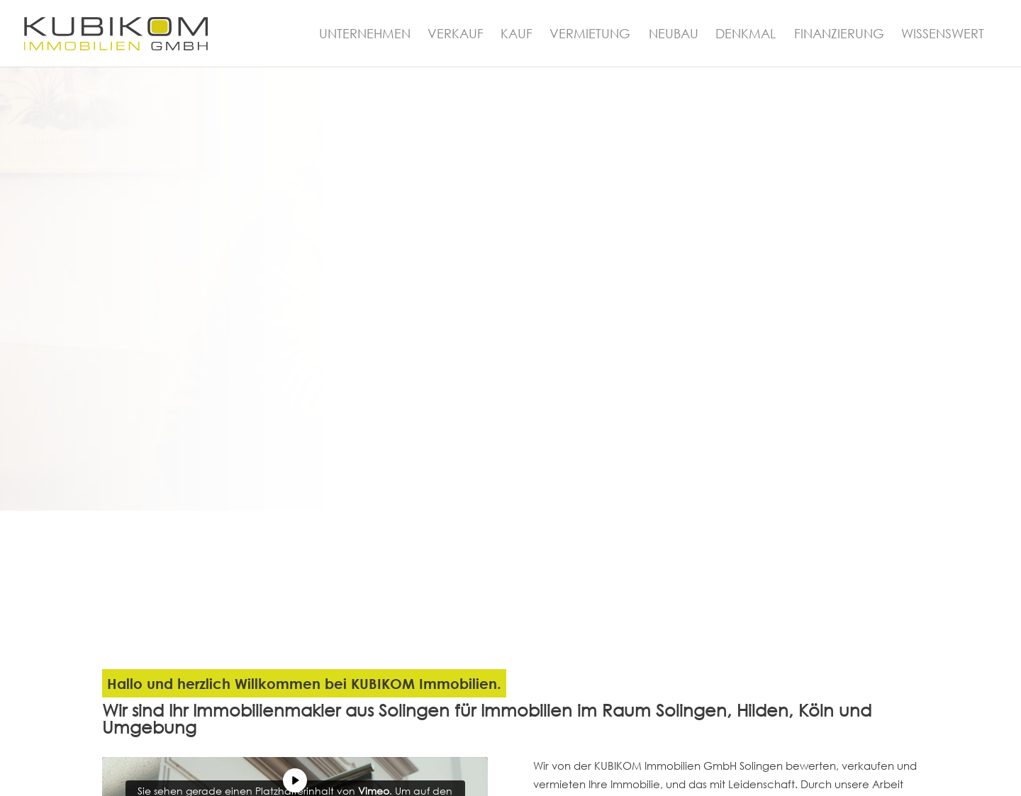 Aktuelle Website-Vorschau von Kubikom GmbH - Ihr Immobilienmakler Frechen