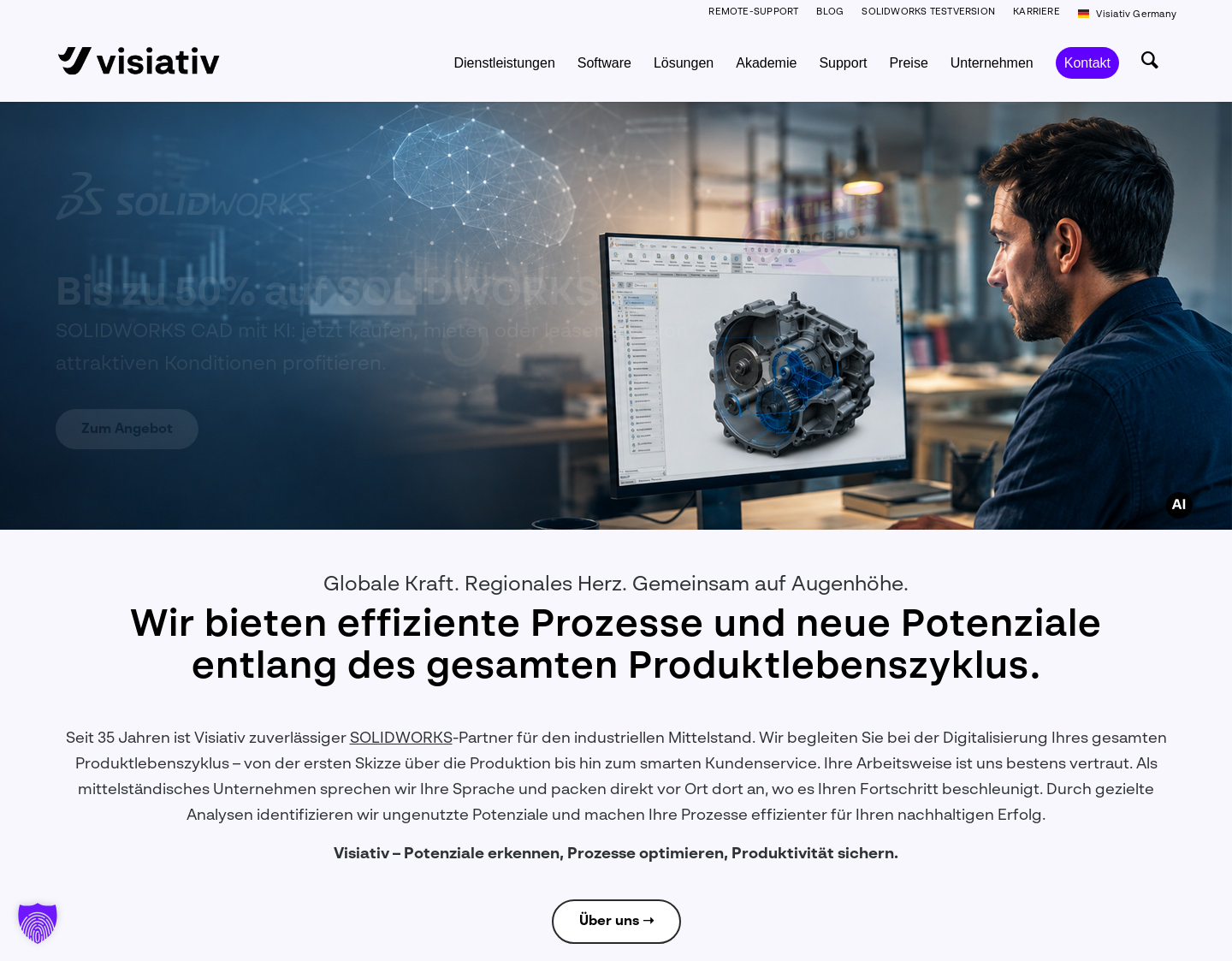 Aktuelle Website-Vorschau von Ihr SolidWorks Partner