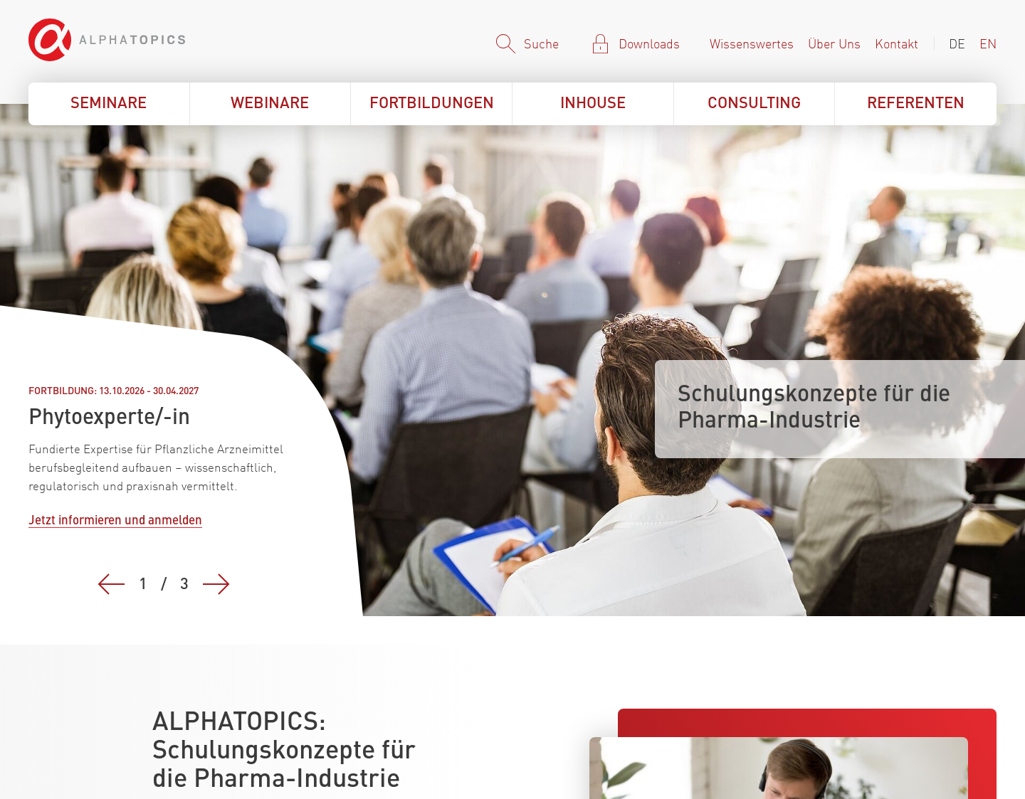 Aktuelle Website-Vorschau von Alphatopics GmbH