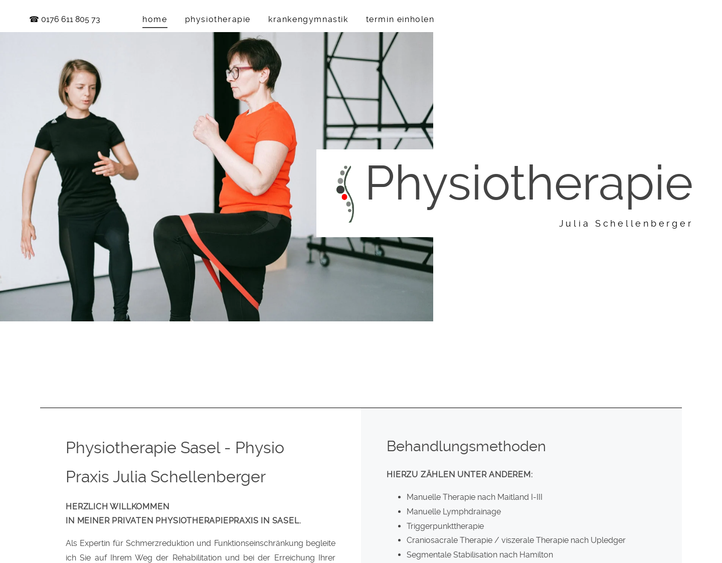 Aktuelle Website-Vorschau von Physiotherapie Sasel