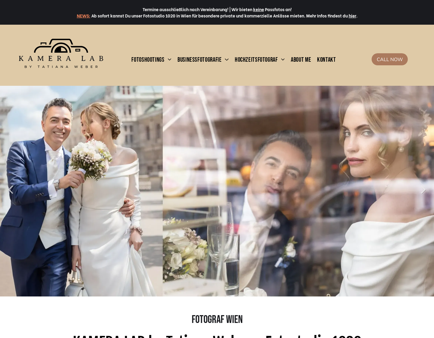 Aktuelle Website-Vorschau von KAMERA LAB by Tatiana Weber - Fotostudio